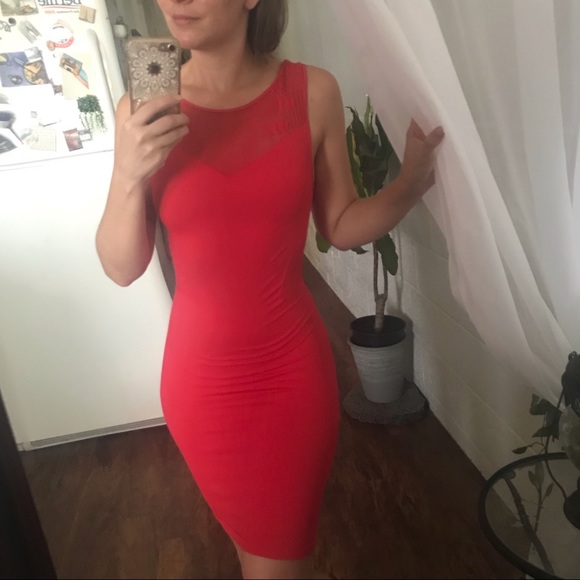 Arden B Bodycon Pink/Red Mini Dress - Picture 4 of 8